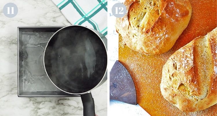 Steam bath for homemade crusty bread